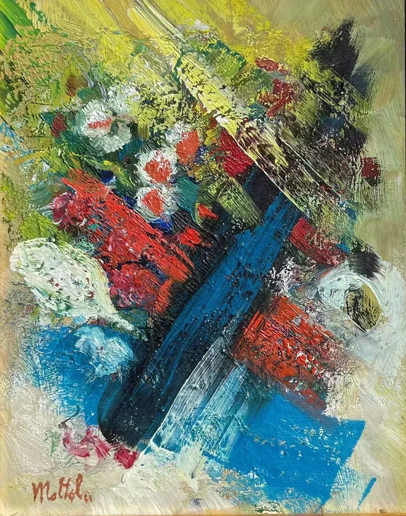 Fil Mottola Abstract Original Signed 9 ½ X 7 ½ #004 - Filmottola